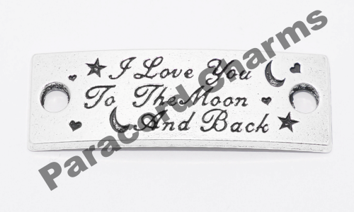 I Love You To The Moon & Back Charm  - Click Image to Close